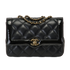 Bordered Single Flap, &pound;2,100, Handbags, Black, Lambskin Leather/Patent Leather, Front view